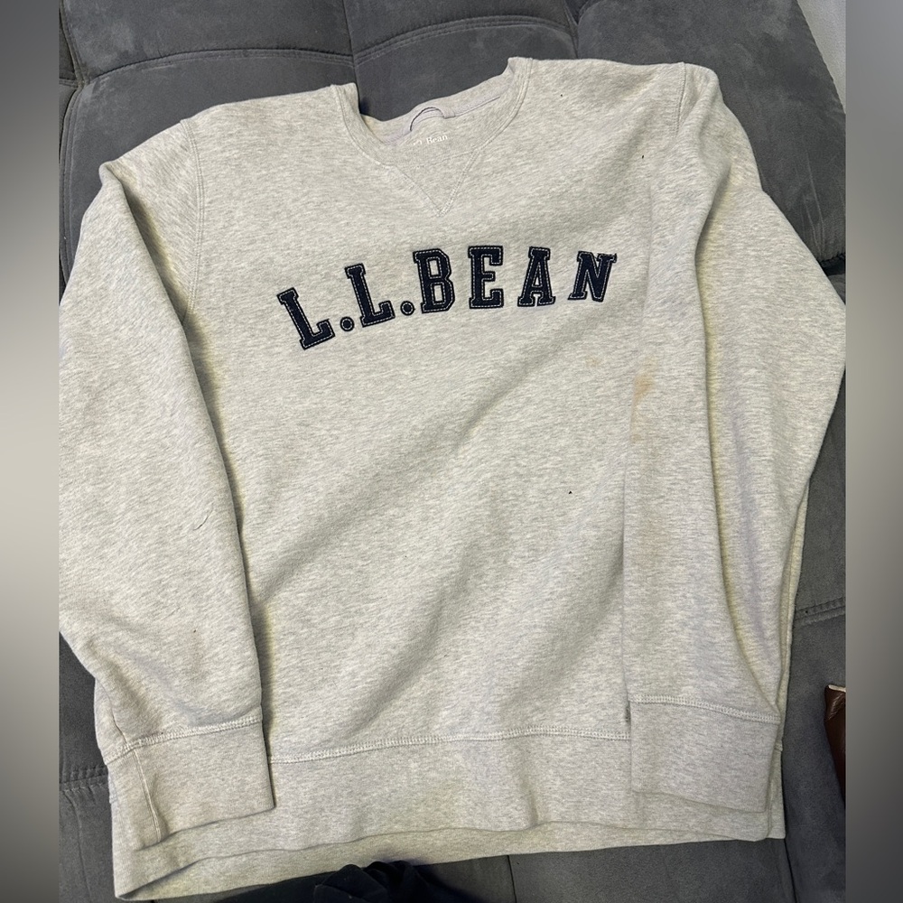 L.L. Bean Gray Crewneck Sweater Classic Design